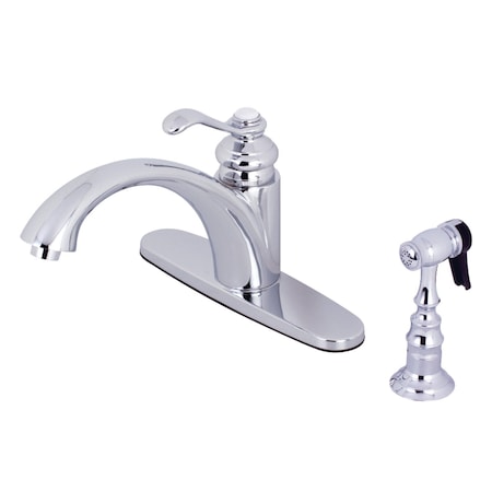 Kingston Brass KS6571TPLBS Single-Handle Kitchen Faucet, Polished Chrome KS6571TPLBS